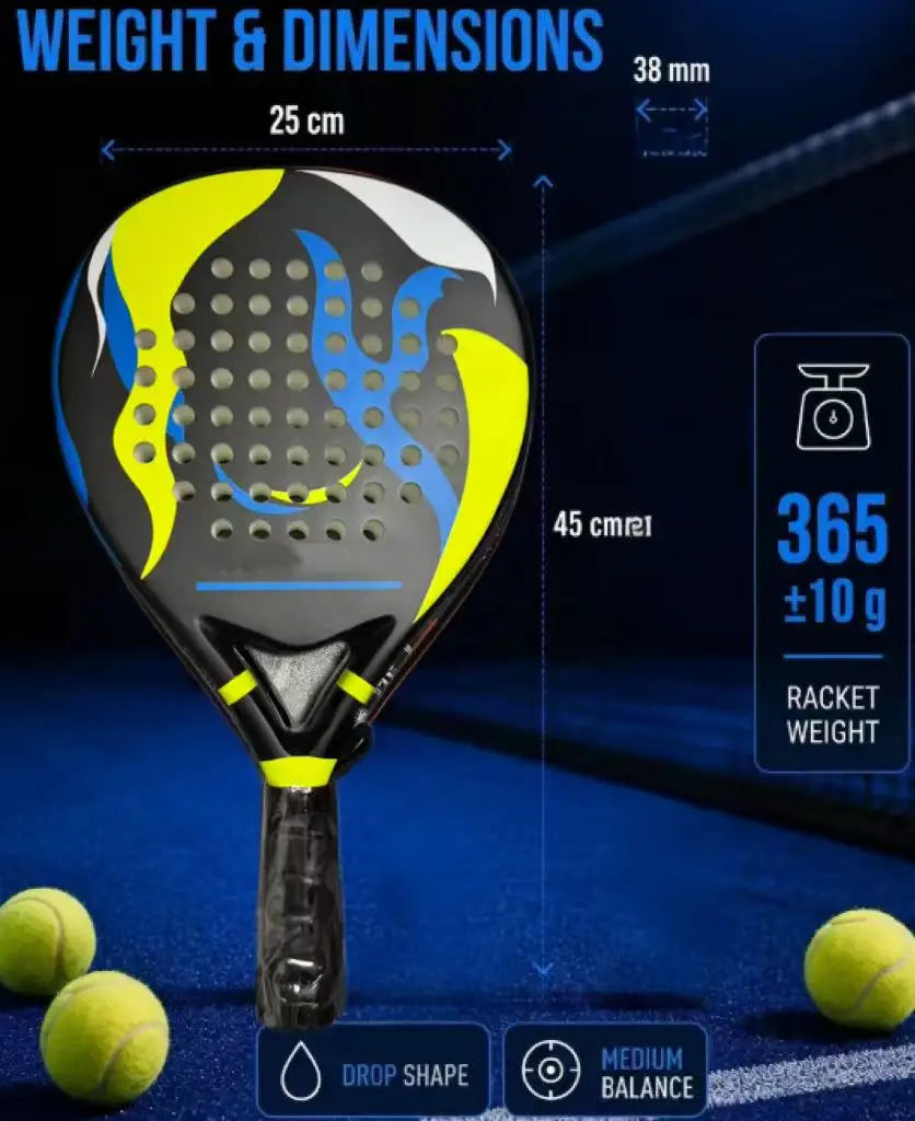 Pala de pádel de fibra de carbono – Potencia y control