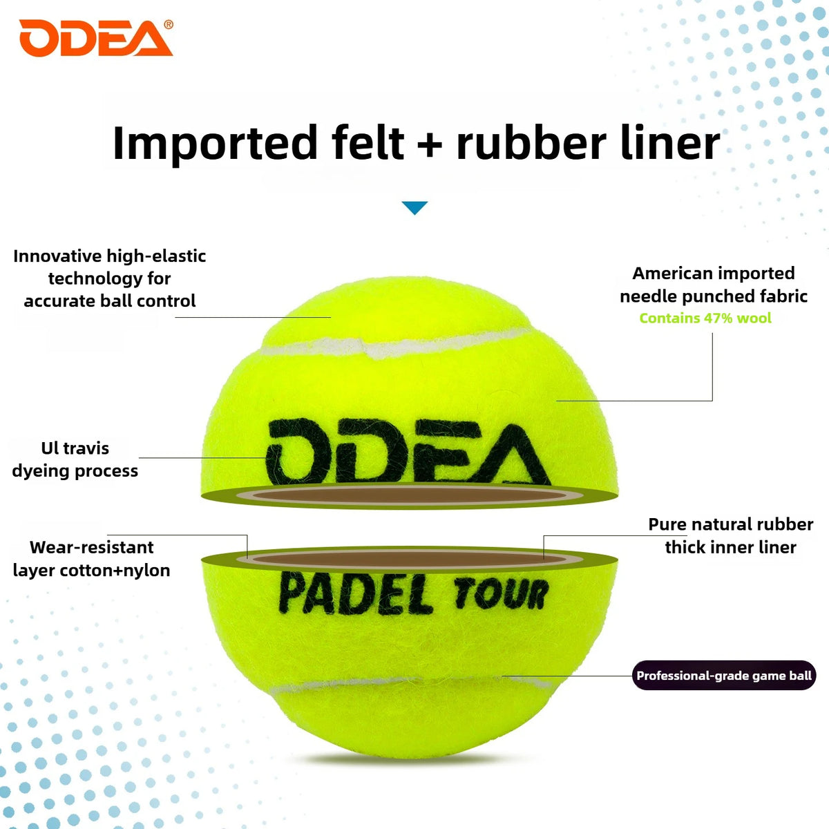 Pelotas de pádel Ace, Rose y Tour – Bote al vacío, bote alto, fieltro americano
