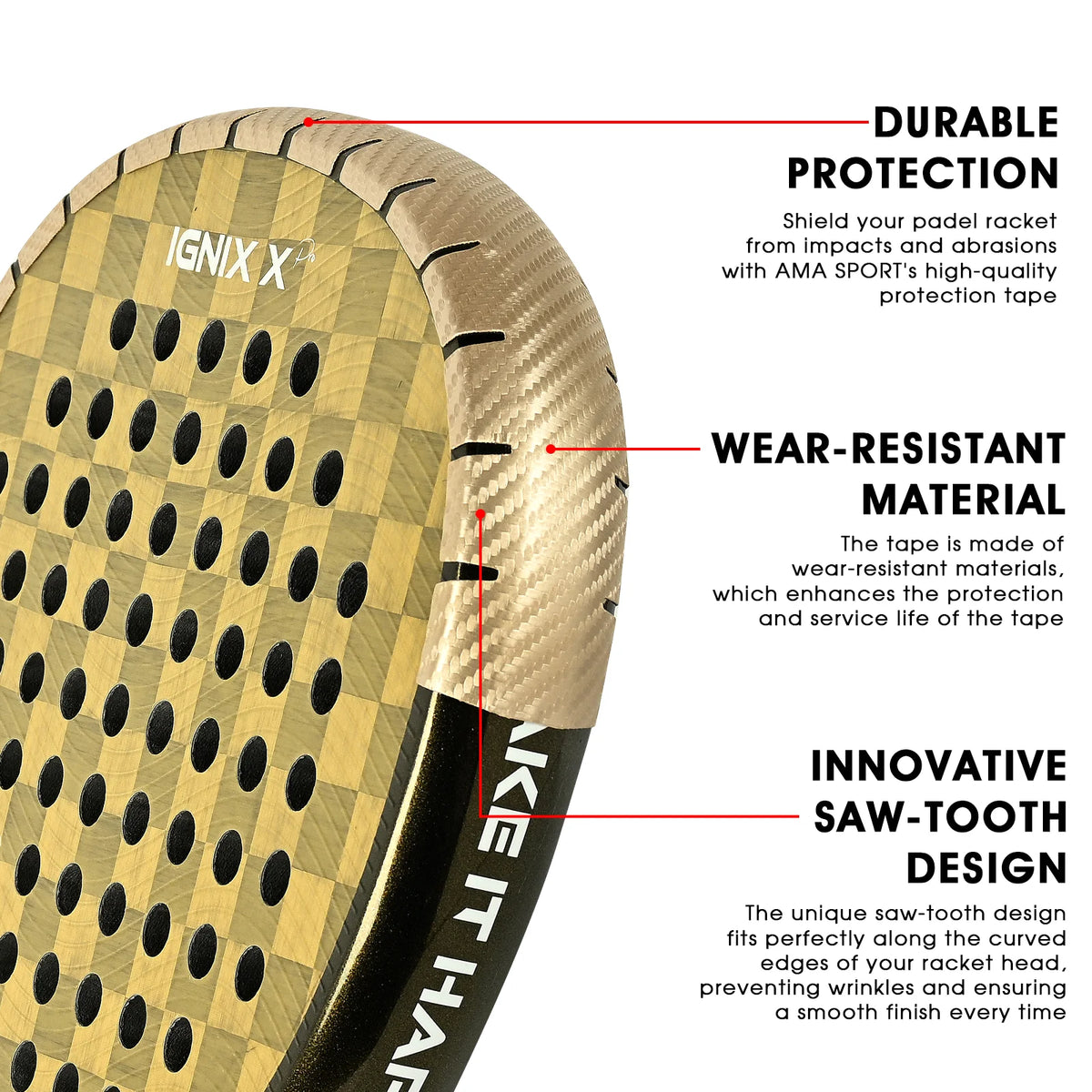 Cinta protectora para pala de pádel efecto carbono 3K – Packs de 2, 4, 6, 8 o 10