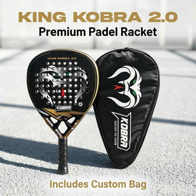 18K Carbon Fiber Padel Racket – 3D Textured Surface, with Bag