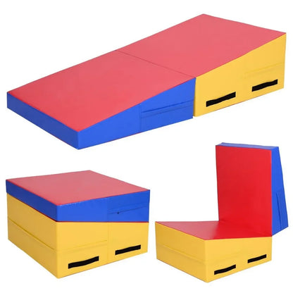 Folding Triangle Gymnastics Mat for Kids – Foam Incline Wedge for Rolls & Tumbling