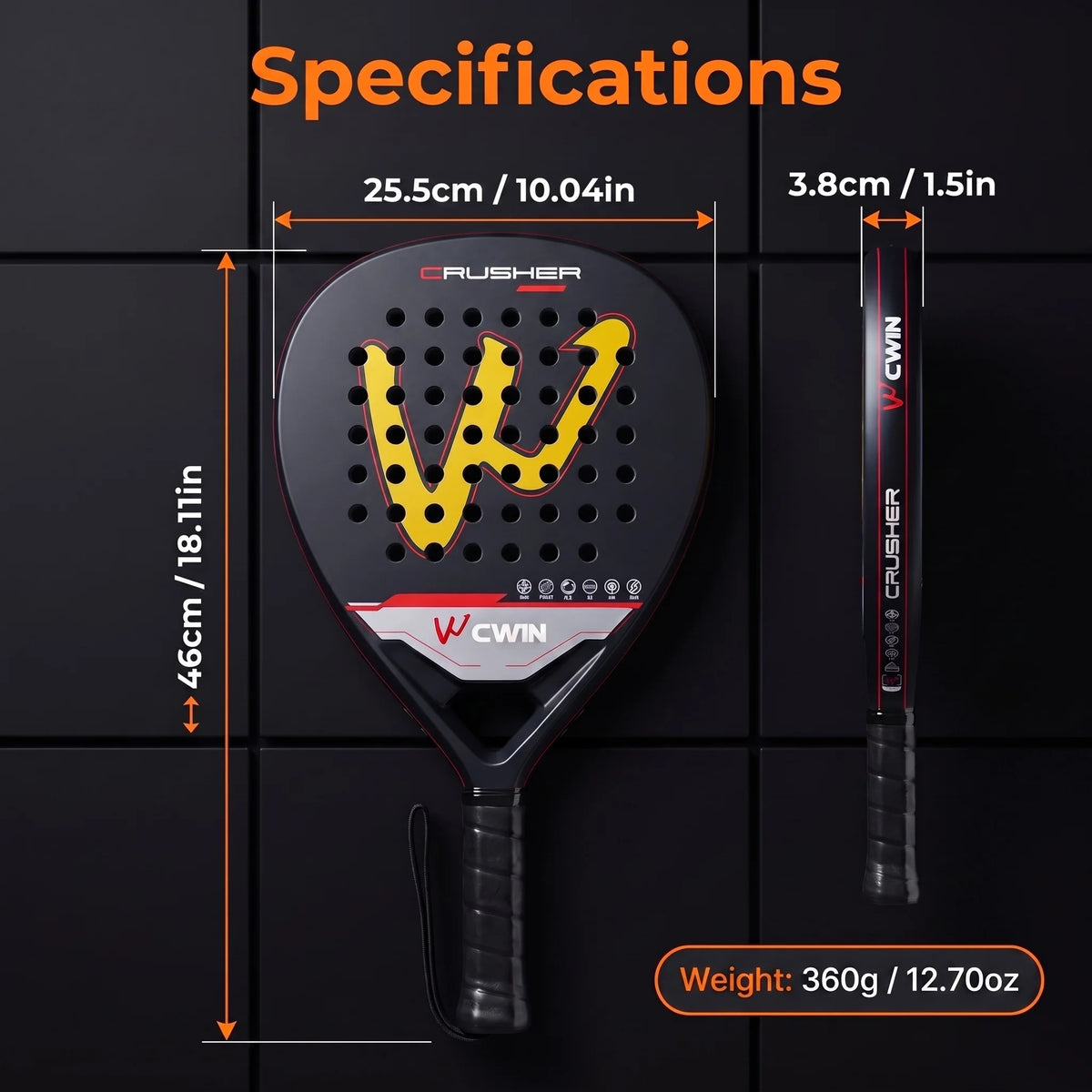 Pala de pádel full carbon – Núcleo EVA, control preciso para nivel avanzado