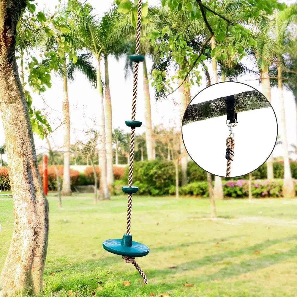 Ninja climbing rope swing 2 m with platforms, disc seat and carabiner – view 6