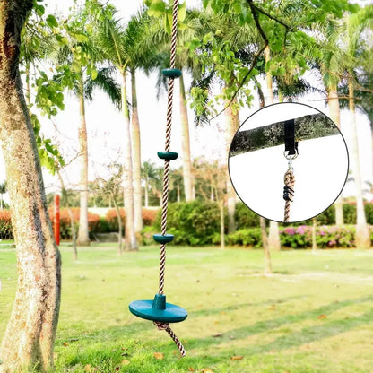 Ninja climbing rope swing 2 m with platforms, disc seat and carabiner – view 6