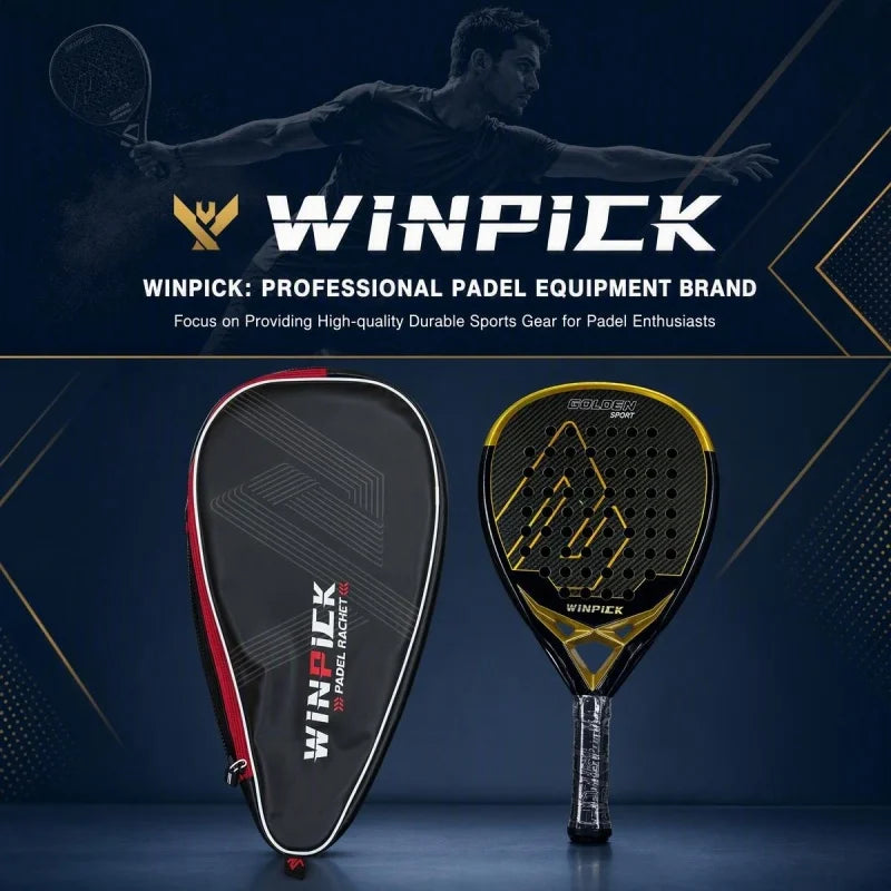 Pala de pádel de kevlar y carbono – Marco anti-golpes, con funda