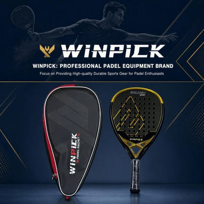 Pala de pádel de kevlar y carbono – Marco anti-golpes, con funda