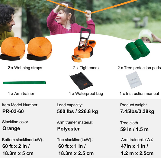 🌟 Complete Slackline Kit – Fun and Balance for Kids and Adults