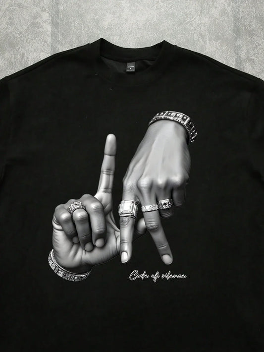 Los Angeles Hand Gesture” Urban T-Shirt – Street Style, 100% Cotton, and Summer Comfort