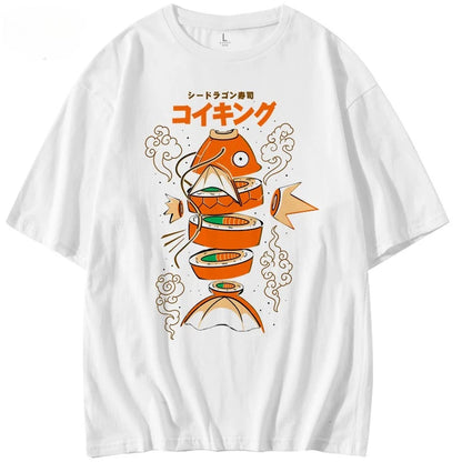 Camiseta Magikarp Sushi - Estilo hip hop - Unisex - Cultura anime