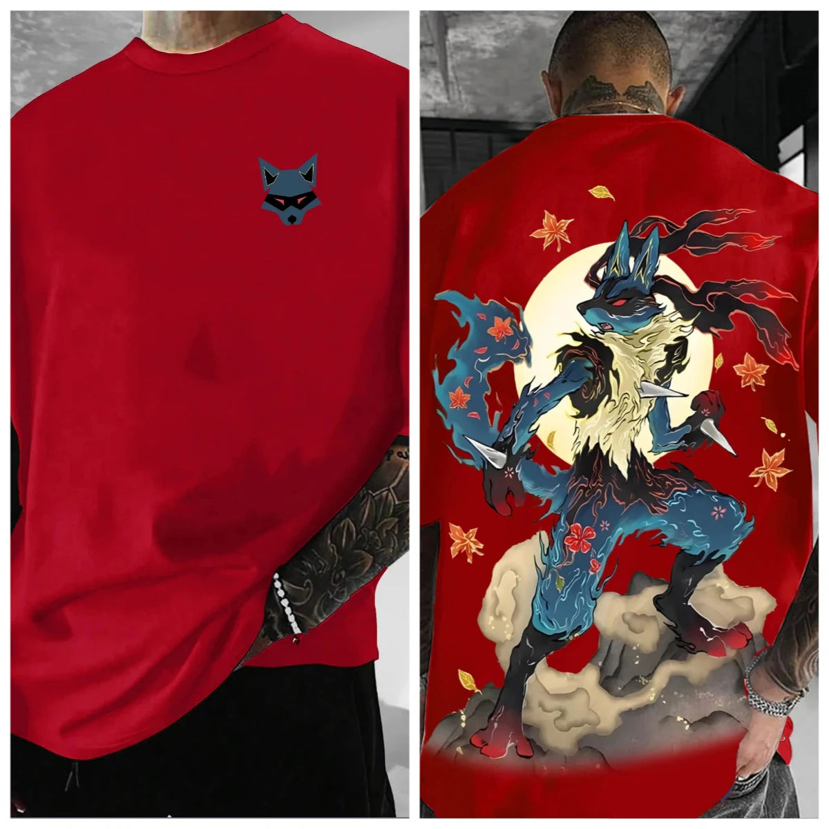 Oversized T-shirt with Pokémon Print - Unisex - Kids and Adults - 100% Cotton - Urban Style