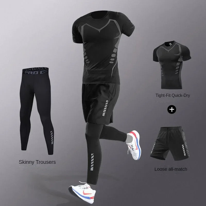 Men’s Quick-Dry Sports Set – 3 to 7 Pieces, Ice Fiber Activewear