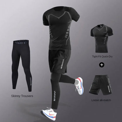 Men’s Quick-Dry Sports Set – 3 to 7 Pieces, Ice Fiber Activewear