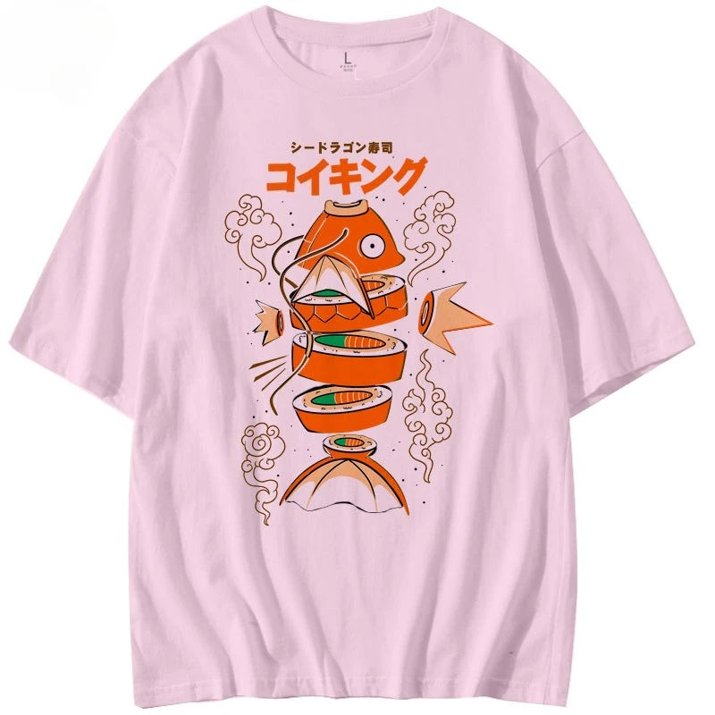 Camiseta Magikarp Sushi - Estilo hip hop - Unisex - Cultura anime