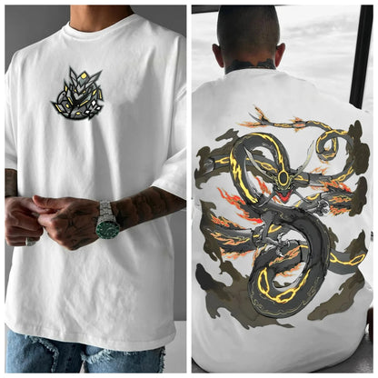 Oversized T-shirt with Pokémon Print - Unisex - Kids and Adults - 100% Cotton - Urban Style
