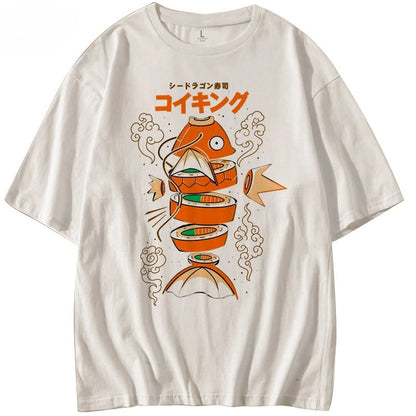 Camiseta Magikarp Sushi - Estilo hip hop - Unisex - Cultura anime