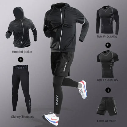 Men’s Quick-Dry Sports Set – 3 to 7 Pieces, Ice Fiber Activewear
