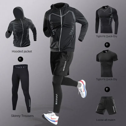 Men’s Quick-Dry Sports Set – 3 to 7 Pieces, Ice Fiber Activewear