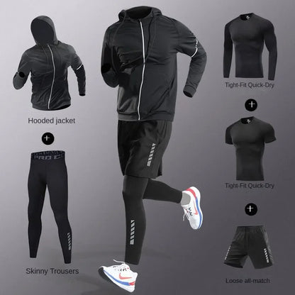 Men’s Quick-Dry Sports Set – 3 to 7 Pieces, Ice Fiber Activewear