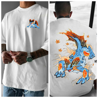 Oversized T-shirt with Pokémon Print - Unisex - Kids and Adults - 100% Cotton - Urban Style