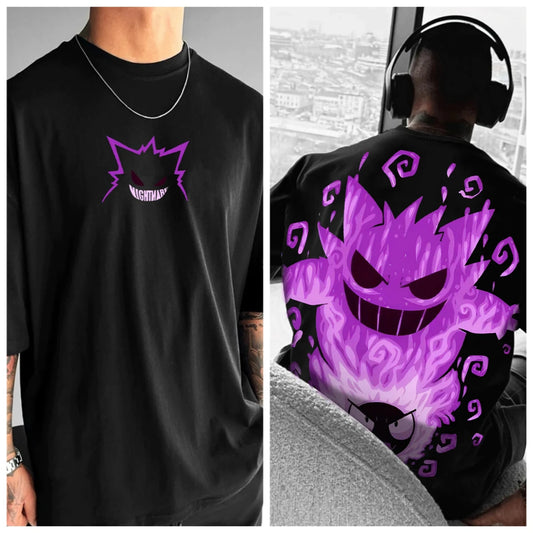 Oversized T-shirt with Pokémon Print - Unisex - Kids and Adults - 100% Cotton - Urban Style