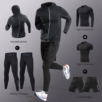 Men’s Quick-Dry Sports Set – 3 to 7 Pieces, Ice Fiber Activewear