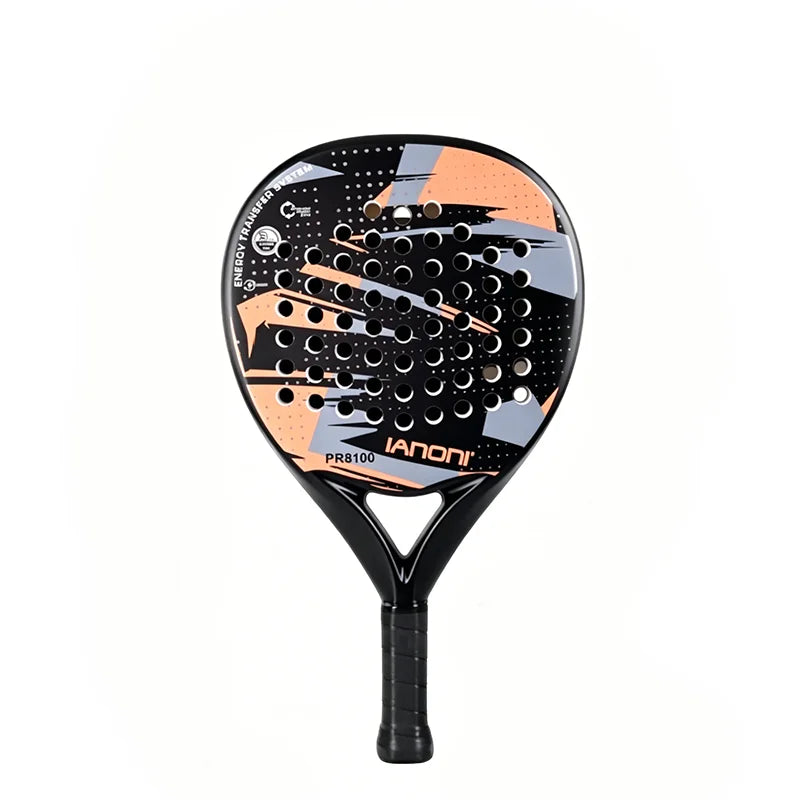 Pala de pádel redonda de carbono 8100 – EVA memory foam, 360-370 g, naranja