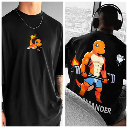 Oversized T-shirt with Pokémon Print - Unisex - Kids and Adults - 100% Cotton - Urban Style