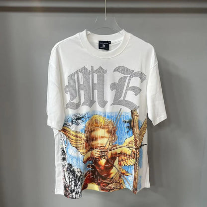 Camisetas oversize en blanco y negro con letras brillantes – Unisex, ropa urbana, 100 % algodón