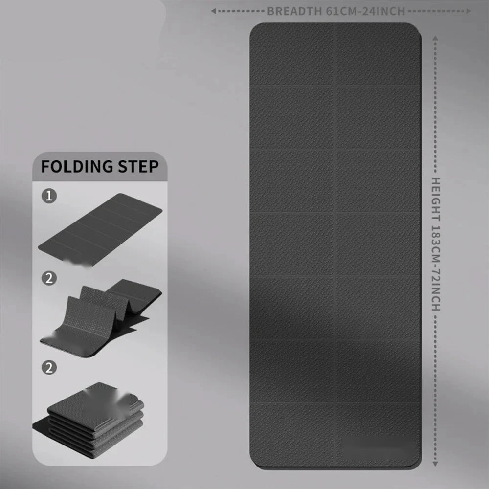 Foldable Yoga Mat 4 mm – Lightweight TPE Travel Mat for Yoga, Pilates & Home Workouts