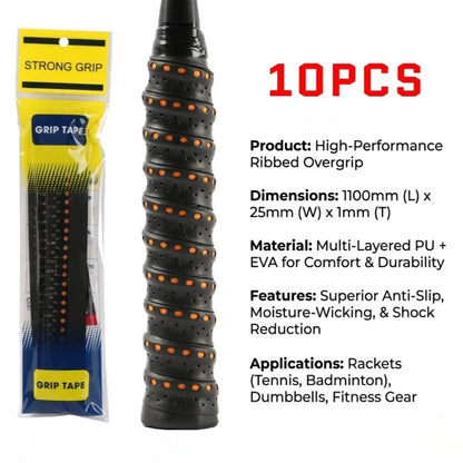 Anti-Slip Padel & Tennis Overgrips – 10-Pack