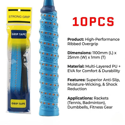 Anti-Slip Padel & Tennis Overgrips – 10-Pack
