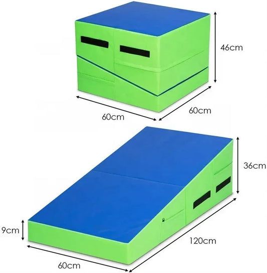 Folding Triangle Gymnastics Mat for Kids – Foam Incline Wedge for Rolls & Tumbling
