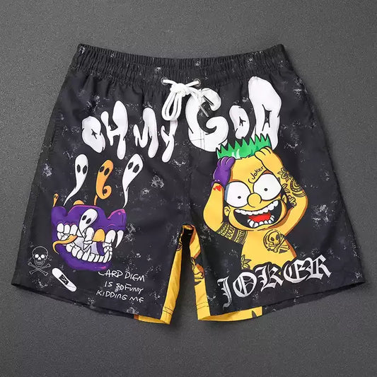 Bart Simpson 3D Print Unisex Beach Shorts - Casual, Loose, and Fun Style - Adults and Kids