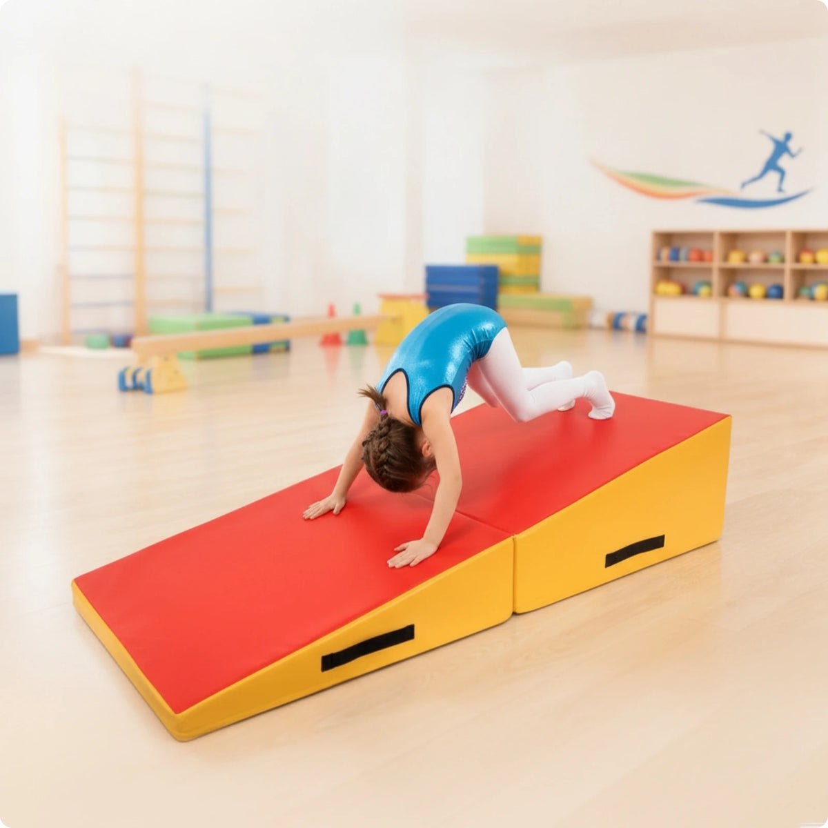 Foldable incline wedge mat for kids gymnastics – view 4