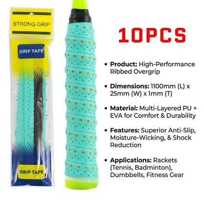 Anti-Slip Padel & Tennis Overgrips – 10-Pack