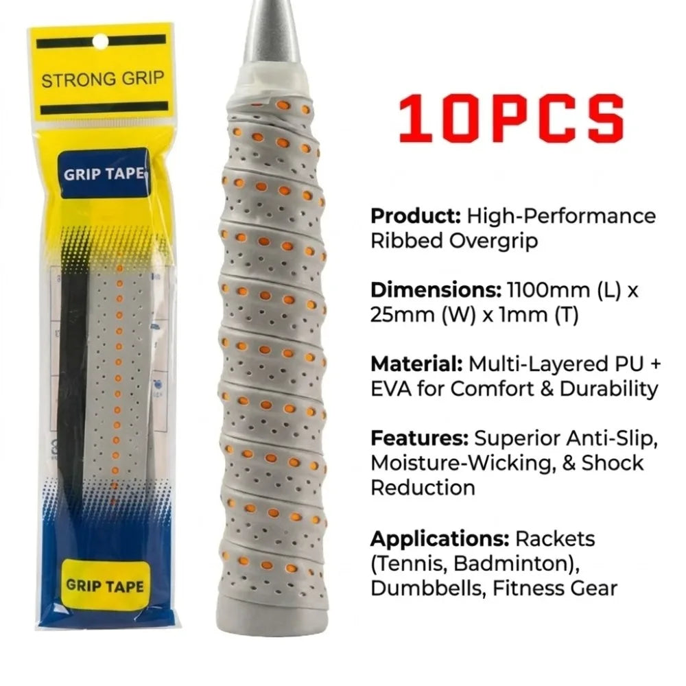 Anti-Slip Padel & Tennis Overgrips – 10-Pack