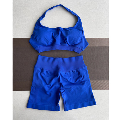 Women's Seamless Sports Shorts Set – Shorts + Workout Top