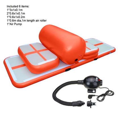 Set 6 Pieces Inflatable Air Track Gymnastic Mats with Pump