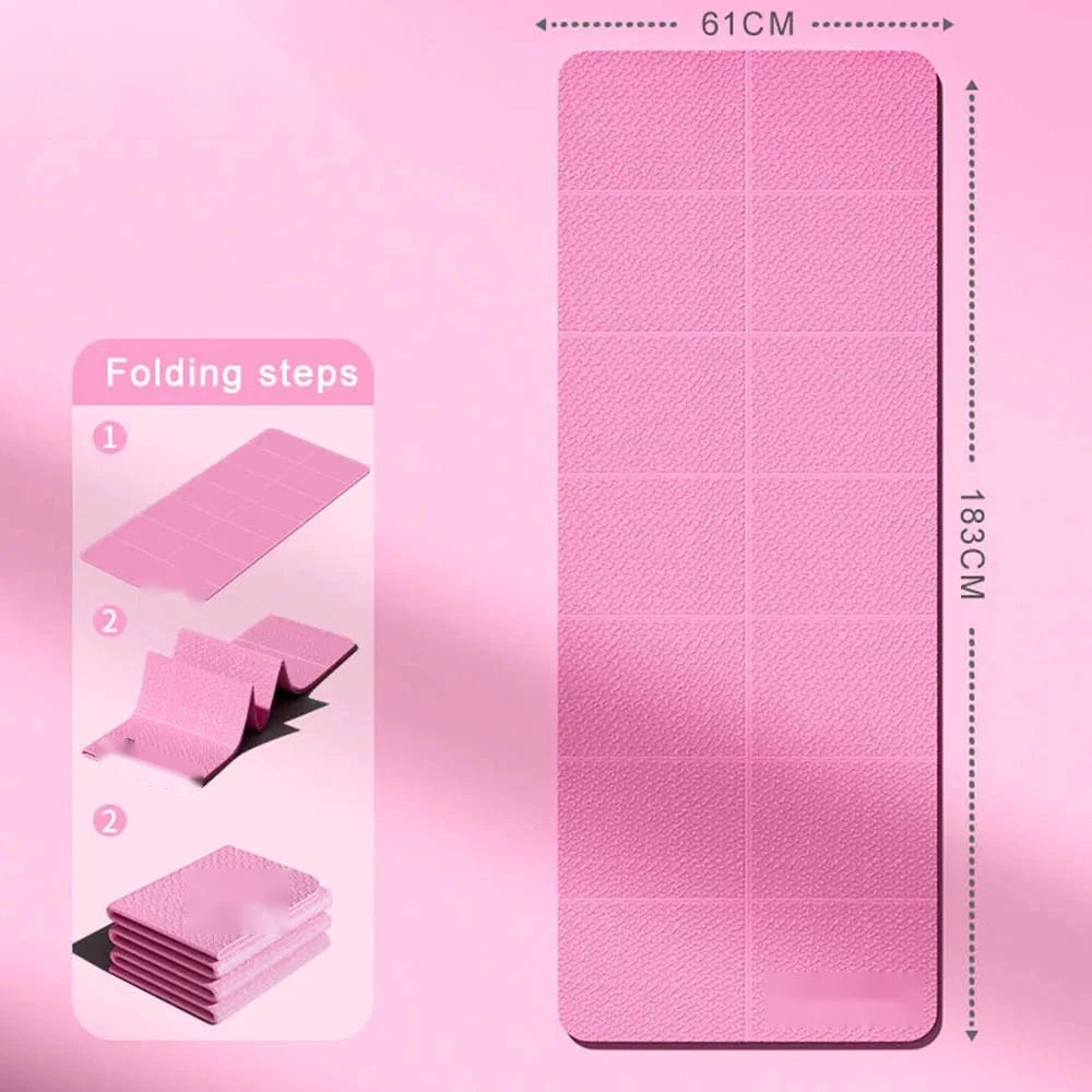 Foldable Yoga Mat 4 mm – Lightweight TPE Travel Mat for Yoga, Pilates & Home Workouts