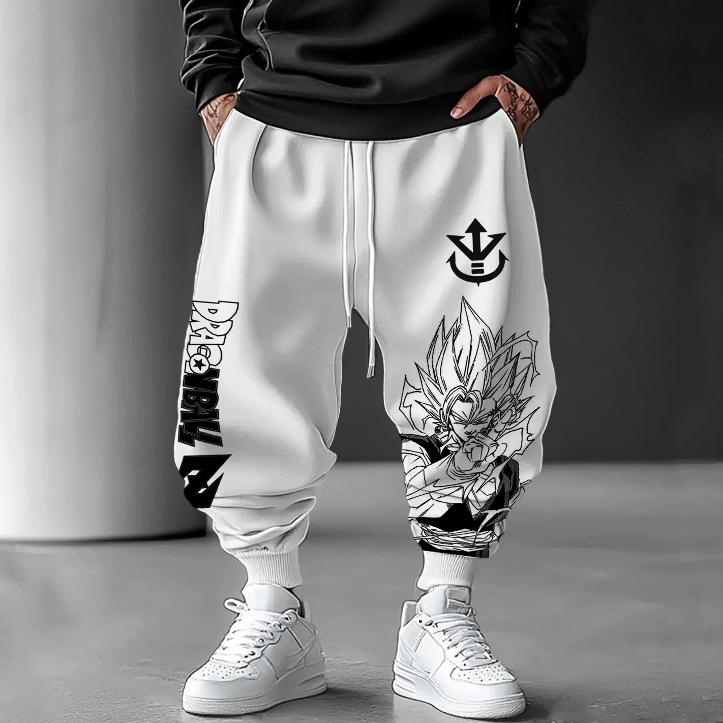 Unisex Loose-Fit Sweatpants - Dragon Ball Peripheral Design - 100% Cotton - Hip-Hop Style