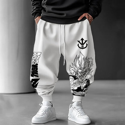 Unisex Loose-Fit Sweatpants - Dragon Ball Peripheral Design - 100% Cotton - Hip-Hop Style