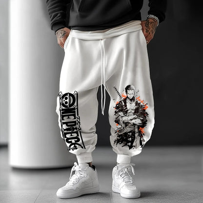 Pantalones holgados unisex de algodón - Diseño periférico de una sola pieza - Estilo hip-hop