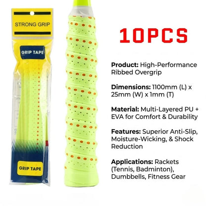 Anti-Slip Padel & Tennis Overgrips – 10-Pack