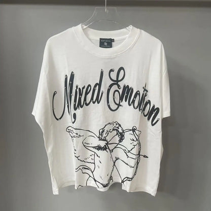 Camisetas oversize en blanco y negro con letras brillantes – Unisex, ropa urbana, 100 % algodón