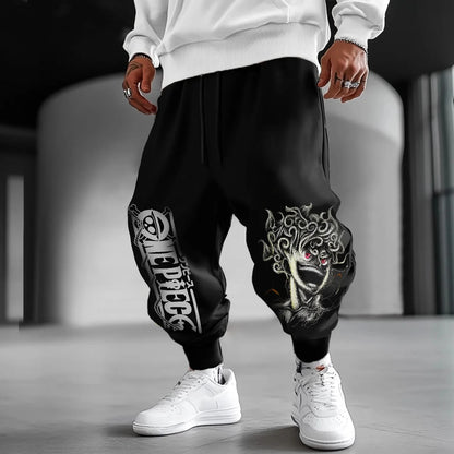 Pantalones holgados unisex de algodón - Diseño periférico de una sola pieza - Estilo hip-hop