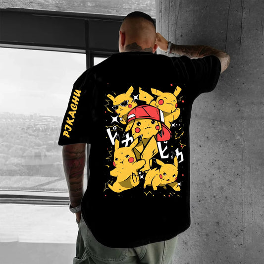 Oversized Pikachu Print T-Shirt - Unisex - 100% Cotton - Urban & Anime Style