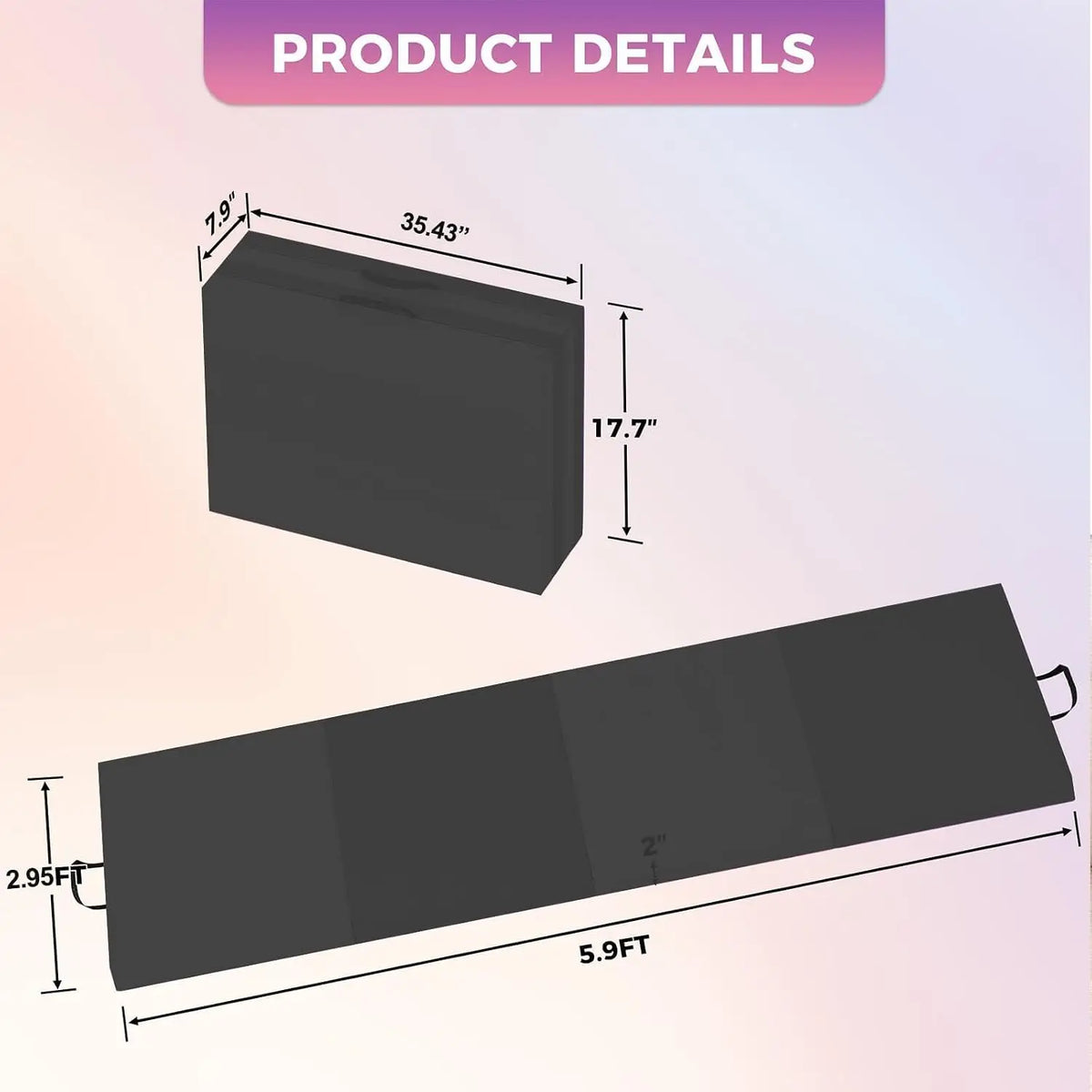 Folding gymnastics mat 180 x 90 cm, 5 cm thick – Parkour 4you