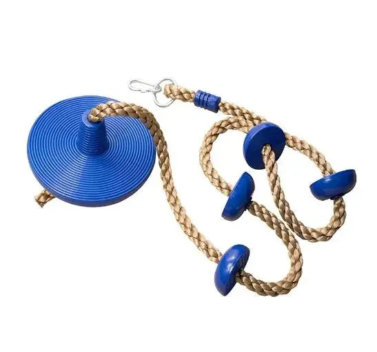 Ninja climbing rope swing 2 m with platforms, disc seat and carabiner – view 3