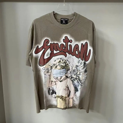 Camisetas oversize en blanco y negro con letras brillantes – Unisex, ropa urbana, 100 % algodón