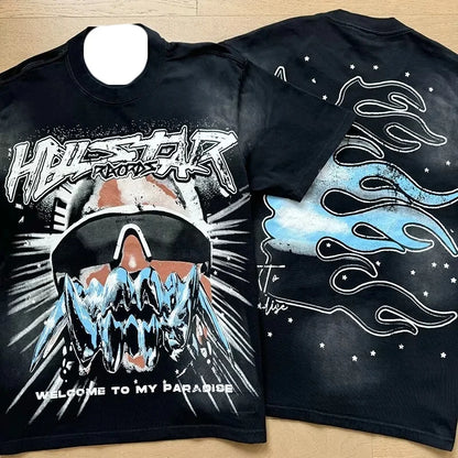 Camiseta unisex con gráfico de rostro abstracto – Estilo Y2K | 100 % algodón | Tallas para niños y adultos 